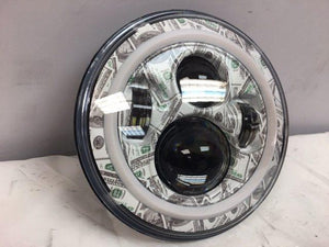 7" DAYMAKER Custom Big Money Daymaker Design With Orange Halo Projector HID LED Light Bulb Headlight Motorcycle Harley