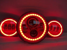 Load image into Gallery viewer, 7&quot; DAYMAKER Red With Red HALO Headlight Dual 4.5&quot; - 4 1/2&quot; AUX Black Spot Passing LED Fog Lights Bulb Harley SET