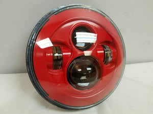 7" DAYMAKER Color Matched Scarlet Red LED Light Bulb Headlight Motorcycle Harley