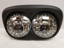 Load image into Gallery viewer, DUAL 7&quot; DAYMAKER CUSTOM SKULL LED ROAD GLIDE Black Light Bulb Headlight Motorcycle Harley Bezel