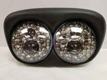 Load image into Gallery viewer, DUAL 7&quot; DAYMAKER CUSTOM SKULL LED ROAD GLIDE Black Light Bulb Headlight Motorcycle Harley Bezel