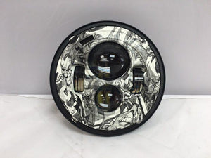 7" DAYMAKER Replacement Joker Design Projector HID LED Light Bulb Headlight Motorcycle Harley