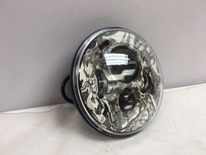 7" DAYMAKER Replacement Joker Design Projector HID LED Light Bulb Headlight Motorcycle Harley