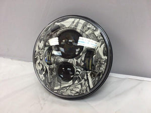 7" DAYMAKER Replacement Joker Design Projector HID LED Light Bulb Headlight Motorcycle Harley