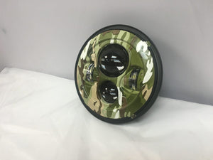 7" DAYMAKER Replacement Camo Design Projector HID LED Light Bulb Headlight Motorcycle Harley