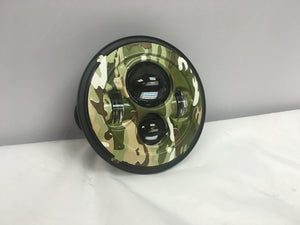 7" DAYMAKER Replacement Camo Design Projector HID LED Light Bulb Headlight Motorcycle Harley