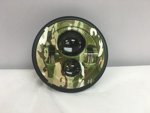 7" DAYMAKER Replacement Camo Design Projector HID LED Light Bulb Headlight Motorcycle Harley