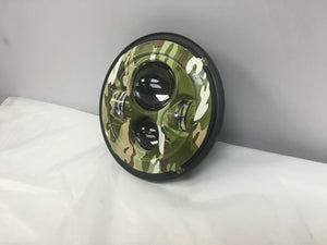 7" DAYMAKER Replacement Camo Design Projector HID LED Light Bulb Headlight Motorcycle Harley