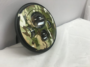 7" DAYMAKER Replacement Camo Design Projector HID LED Light Bulb Headlight Motorcycle Harley
