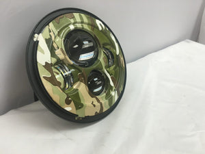 7" DAYMAKER Replacement Camo Design Projector HID LED Light Bulb Headlight Motorcycle Harley