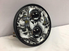 Load image into Gallery viewer, 5 3/4&quot; DAYMAKER Replacement Custom Skull Design Projector HID LED Light Bulb Headlight Motorcycle Harley 5.75&quot;
