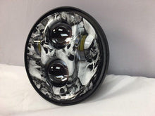 Load image into Gallery viewer, 5 3/4&quot; DAYMAKER Replacement Custom Skull Design Projector HID LED Light Bulb Headlight Motorcycle Harley 5.75&quot;