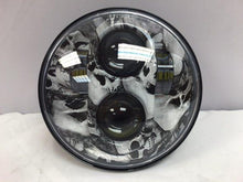 Load image into Gallery viewer, 5 3/4&quot; DAYMAKER Replacement Custom Skull Design Projector HID LED Light Bulb Headlight Motorcycle Harley 5.75&quot;