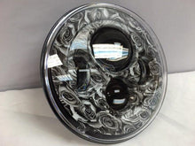 Load image into Gallery viewer, 7&quot; DAYMAKER Replacement Black Rose Design Projector HID LED Light Bulb Headlight Motorcycle Harley