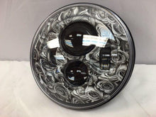 Load image into Gallery viewer, 7&quot; DAYMAKER Replacement Black Rose Design Projector HID LED Light Bulb Headlight Motorcycle Harley