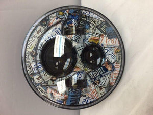 7" DAYMAKER Replacement Route 66 Design Projector HID LED Light Bulb Headlight Motorcycle Harley
