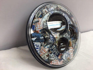 7" DAYMAKER Replacement Route 66 Design Projector HID LED Light Bulb Headlight Motorcycle Harley