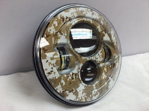 7" DAYMAKER Replacement Brown Camo Design Projector HID LED Light Bulb Headlight Motorcycle Harley