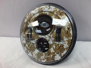 7" DAYMAKER Replacement Brown Camo Design Projector HID LED Light Bulb Headlight Motorcycle Harley