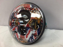 Load image into Gallery viewer, 7&quot; DAYMAKER Replacement British Skulls Design Projector HID LED Light Bulb Headlight Motorcycle Harley