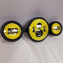Load image into Gallery viewer, 7&quot; Kawasaki Voyager &amp; Vaquero DAYMAKER Headlight Dual 4.5&quot; - 4 1/2&quot; Auxiliary AUX Yellow Spot Passing LED Fog Lights SET