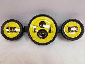 7" Kawasaki Voyager & Vaquero DAYMAKER Headlight Dual 4.5" - 4 1/2" Auxiliary AUX Yellow Spot Passing LED Fog Lights SET