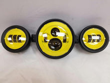 Load image into Gallery viewer, 7&quot; Kawasaki Voyager &amp; Vaquero DAYMAKER Headlight Dual 4.5&quot; - 4 1/2&quot; Auxiliary AUX Yellow Spot Passing LED Fog Lights SET