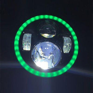7" DAYMAKER Black Angel Eye GREEN HALO LED Light Bulb Headlight Motorcycle Kawasaki Vulcan Nomad 1500 / 1600