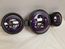 Load image into Gallery viewer, 7&quot; Kawasaki Voyager &amp; Vaquero DAYMAKER Headlight Dual 4.5&quot; - 4 1/2&quot; Auxiliary AUX Purple Spot Passing LED Fog Lights SET