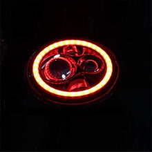 Load image into Gallery viewer, 7&quot; DAYMAKER Black Angel Eye RED HALO HID LED Light Bulb Headlight Motorcycle Kawasaki Vulcan Nomad 1500 / 1600