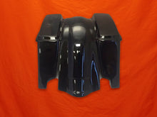 Load image into Gallery viewer, Harley Davidson 4&quot; Extended Stretched Saddlebags Lids  Rear Fender - PAINTED VIVID BLACK