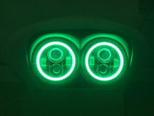 Load image into Gallery viewer, DUAL 7&quot; DAYMAKER 2014  GREEN HALO LED Replacement ROAD GLIDE Chrome Light Bulb Headlight Harley Bezel