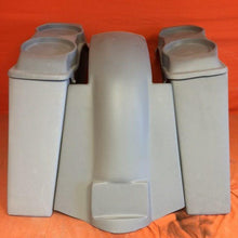 Load image into Gallery viewer, Harley Davidson 4&quot; Extended Stretched Saddlebags Dual 6.5&quot; Speaker Lids &amp; Replacement Fender 09 - 13 - No Cut Outs