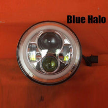 Load image into Gallery viewer, 7&quot; DAYMAKER Replacement Chrome Angel Eye BLUE HALO Projector HID LED Light Bulb Headlight Motorcycle Harley