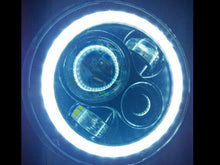 Load image into Gallery viewer, 7&quot; DAYMAKER Chrome Angel Eye BLUE HALO Projector HID LED Light Bulb Headlight Motorcycle Harley