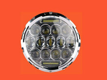 Load image into Gallery viewer, 7&quot; DAYMAKER 75W CHROME Projector HID LED Light Bulb Headlight Motorcycle Harley with ORANGE HALO