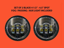 Load image into Gallery viewer, 5 3/4&quot; - 5.75&quot; DAYMAKER Headlight Dual 4.5&quot; - 4 1/2&quot; Auxiliary AUX Black Spot Passing LED Fog Lights Bulb Harley SET