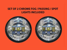 Load image into Gallery viewer, 5 3/4&quot; - 5.75&quot; DAYMAKER Headlight Dual 4.5&quot; - 4 1/2&quot; Auxiliary AUX Chrome Spot Passing LED Fog Lights Bulb Harley SET