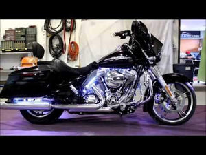 Blue 4pc LED Kit Engine Fairing Body Kit Lights Glow Accent Lighting for Harley