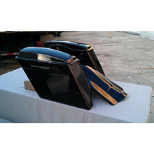 Load image into Gallery viewer, Harley Davidson 4&quot; Extended Stretched Saddlebags Lid Fender Painted Black