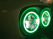 Load image into Gallery viewer, DUAL 7&quot; DAYMAKER 2014  GREEN HALO LED Replacement ROAD GLIDE Black Light Bulb Headlight Harley Bezel