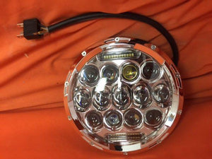 7" DAYMAKER 75W CHROME Projector HID LED Light Bulb Headlight Motorcycle Kawasaki Vulcan Nomad 1500 / 1600