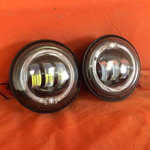 Load image into Gallery viewer, 4.5&quot; Auxiliary DAYMAKER Black Spot With BLUE Halo Passing HID LED Fog Lights Bulb Motorcycle Harley AUX PAIR 4-1/2&quot;