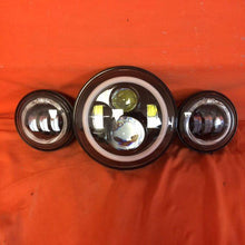 Load image into Gallery viewer, 7&quot; DAYMAKER Orange HALO Headlight Dual 4.5&quot; - 4 1/2&quot; HALO Auxiliary AUX Black Spot Passing LED Fog Lights Bulb Harley SET