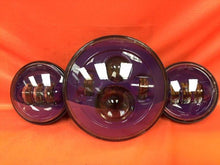 Load image into Gallery viewer, 7&quot; DAYMAKER PURPLE Headlight Dual Purple 4.5&quot; - 4 1/2&quot; Auxiliary AUX Spot Passing LED Fog Lights Bulb Harley SET
