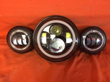 Load image into Gallery viewer, 7&quot; DAYMAKER Red HALO Headlight Dual 4.5&quot; - 4 1/2&quot; RED HALO Auxiliary AUX Black Spot Passing LED Fog Lights Bulb Harley SET