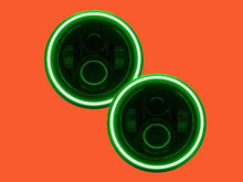 Load image into Gallery viewer, 7&quot; DAYMAKER Black Angel Eye GREEN HALO Projector HID LED Light Bulb Headlight Motorcycle Harley