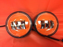 Load image into Gallery viewer, 4.5&quot; Auxiliary DAYMAKER ORANGE Spot Passing HID LED Fog Lights Bulb Motorcycle Harley AUX PAIR 4-1/2&quot;
