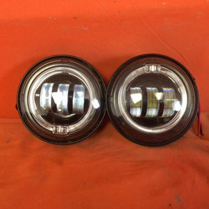 4.5" Auxiliary DAYMAKER Black Spot With GREEN Halo Passing HID LED Fog Lights Bulb Motorcycle Harley AUX PAIR 4-1/2"