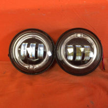Load image into Gallery viewer, 4.5&quot; Auxiliary DAYMAKER Black Spot With BLUE Halo Passing HID LED Fog Lights Bulb Motorcycle Harley AUX PAIR 4-1/2&quot;